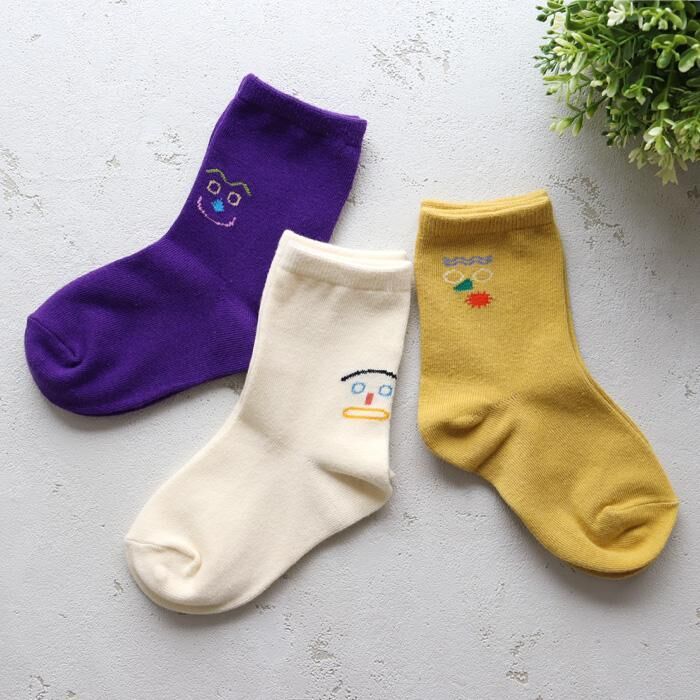 日本 stample 調皮表情 中襪組 (19-21，3雙1組) 73276