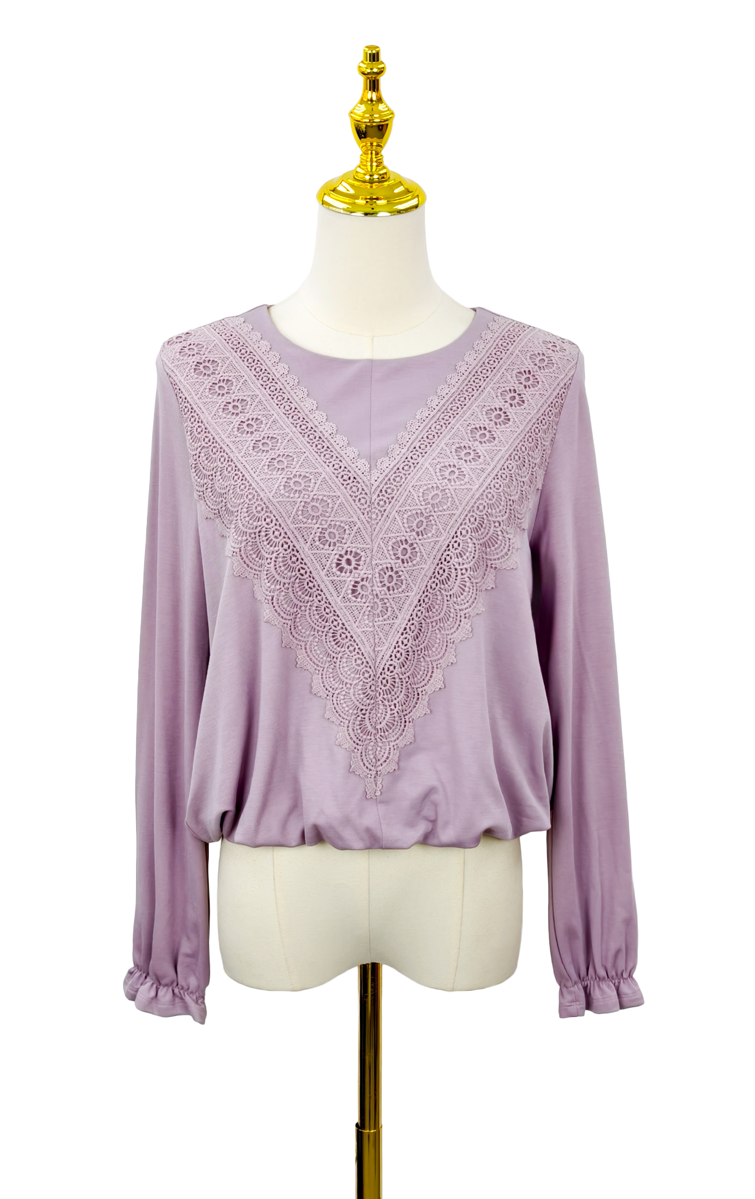 V型蕾絲花紋上衣 LT0845