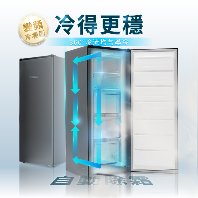 SANSUI山水】161L 變頻直立式冷凍櫃(加贈標準安裝/拆箱+定位) SKF-E161