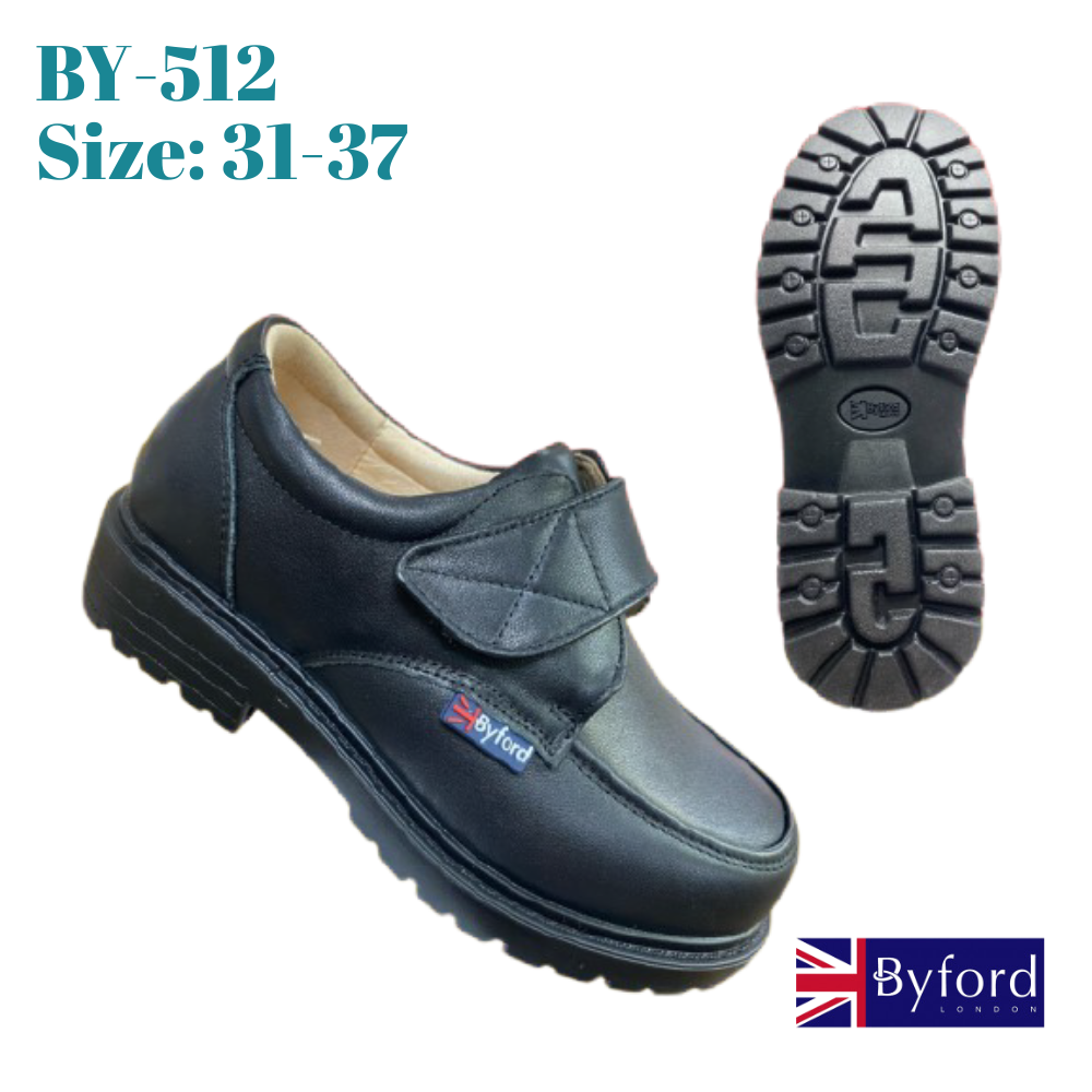 英國品牌 "Byford" 學生黑皮鞋