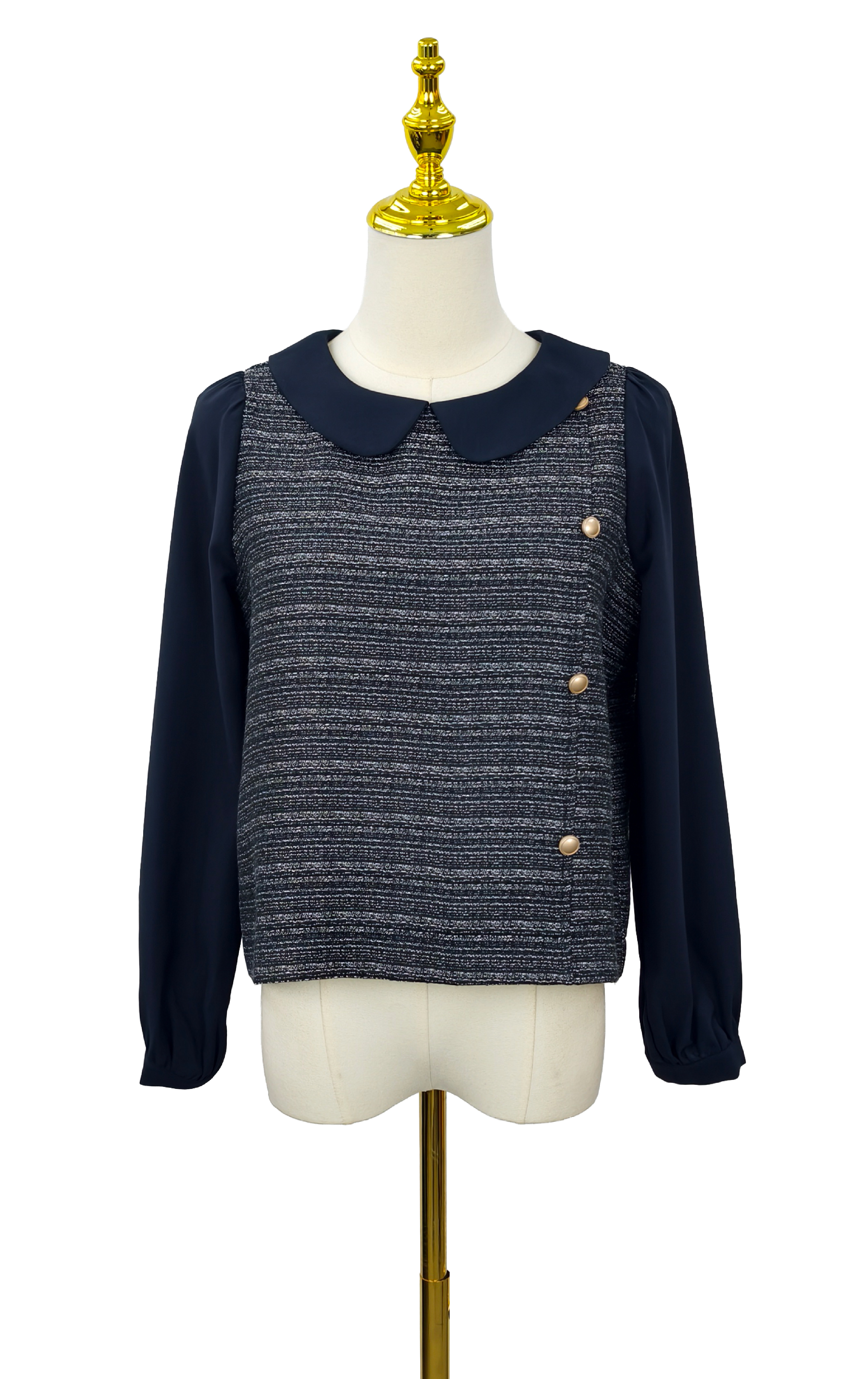 圓領拼布上衣 SH0283