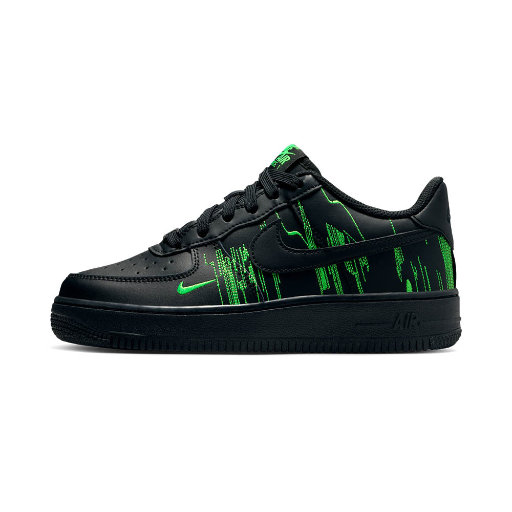Nike Air Force 1 LV8 4 GS 大童 黑綠色 Matrix 駭客任務 休閒鞋 HV4763-001