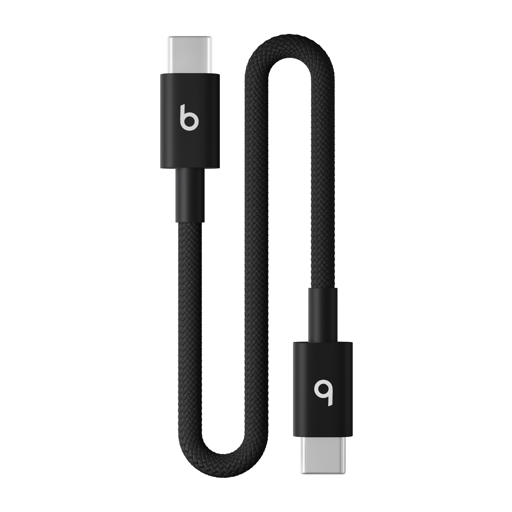 Beats USB‑C 至 USB‑C 編織短連接線 (20 厘米/8 吋) — 閃電黑