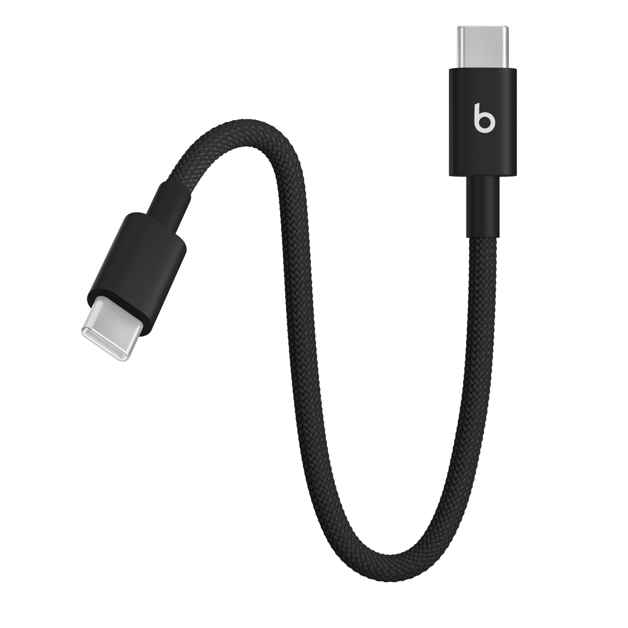 Beats USB‑C 至 USB‑C 編織短連接線 (20 厘米/8 吋) — 閃電黑