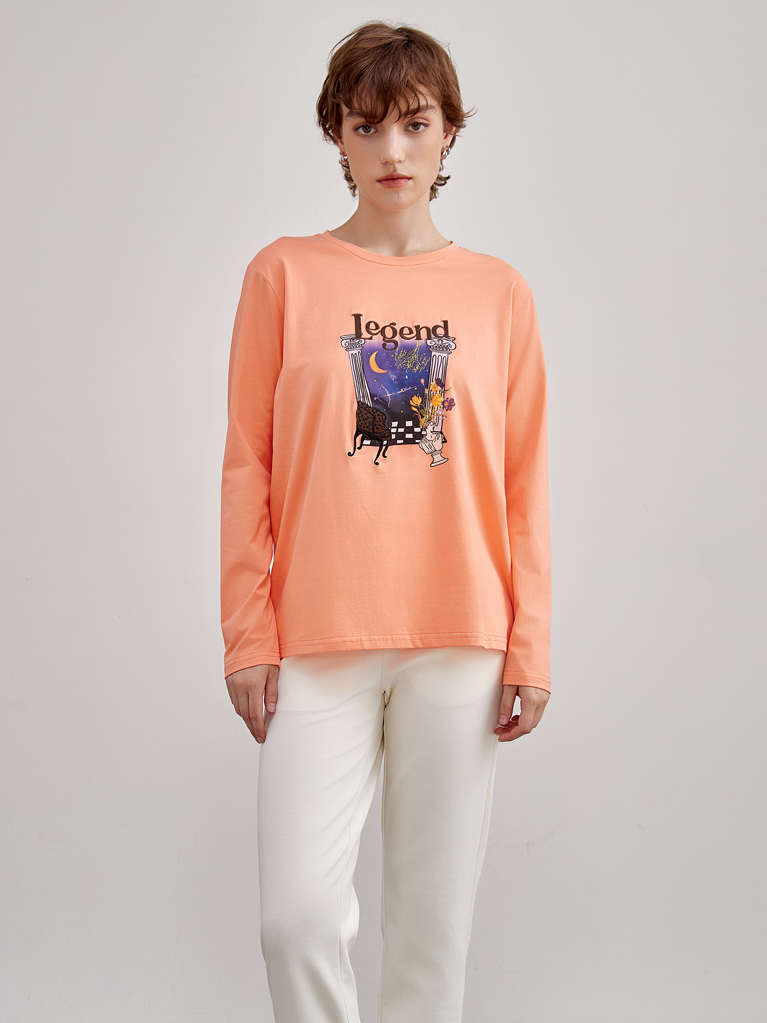 mi-tu 印花長袖上衣