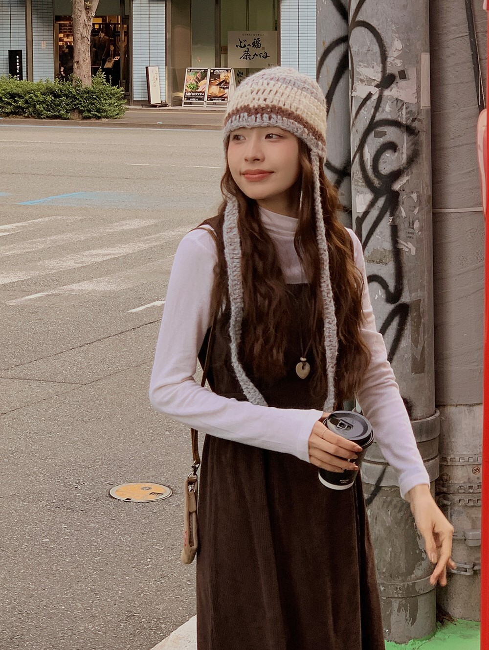 韓國grace muse授權 文藝少女燈芯絨方領後綁帶洋裝【made muse】系列