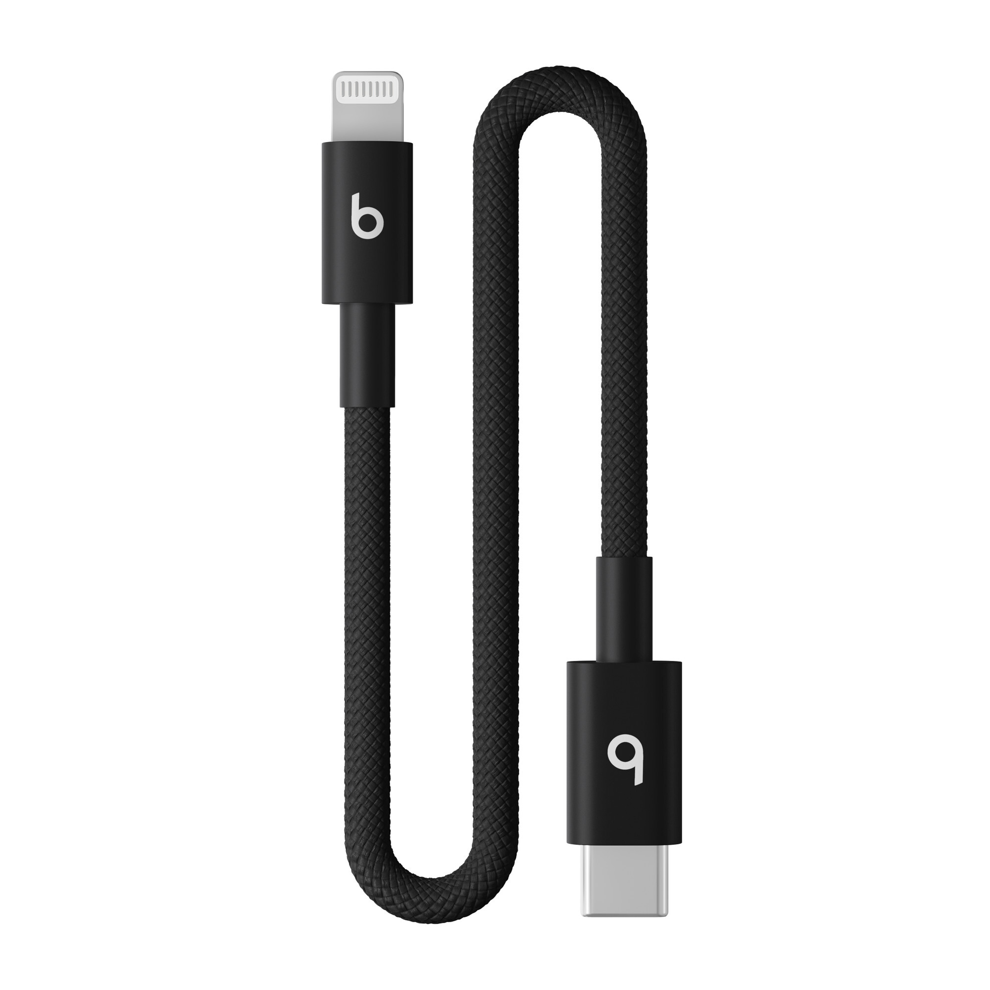 Beats USB-C 至 Lightning 編織短連接線 (20 厘米/8 吋) — 閃電黑