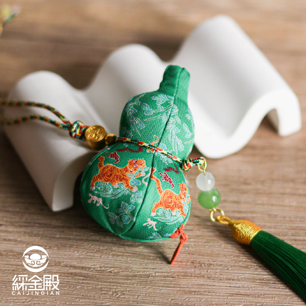 福祿呈祥香包吊飾-綠色｜葫蘆｜避邪驅瘟｜保佑平安｜掛件【綵金殿】