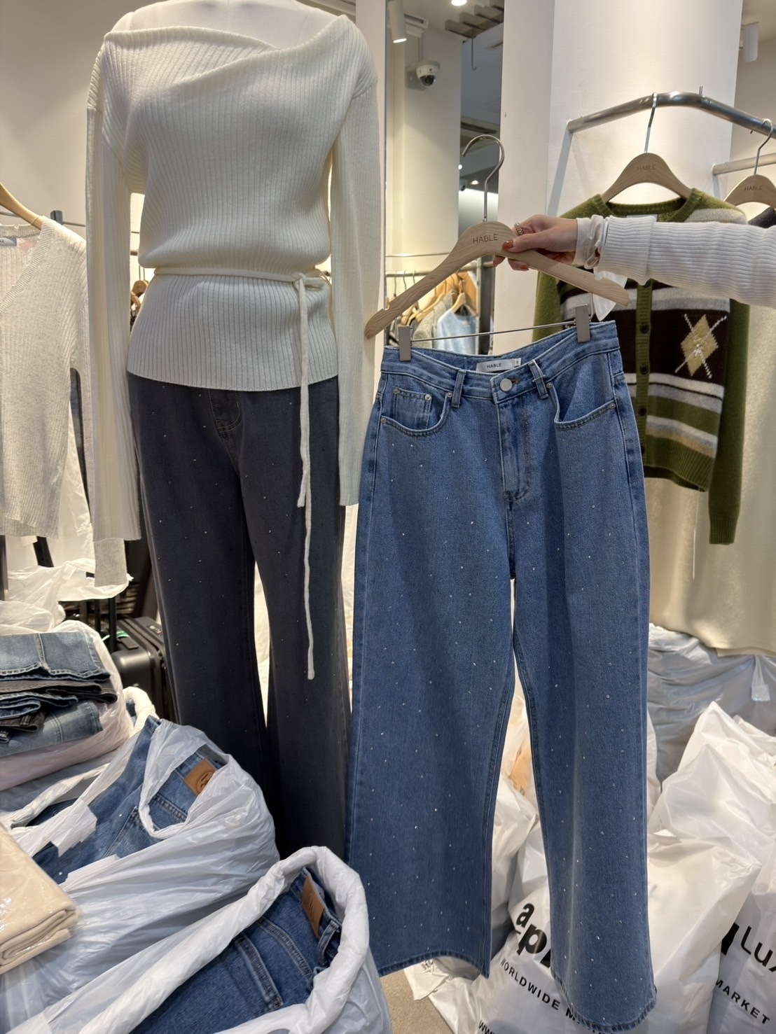 【韓國連線】B01 水鑽牛仔褲