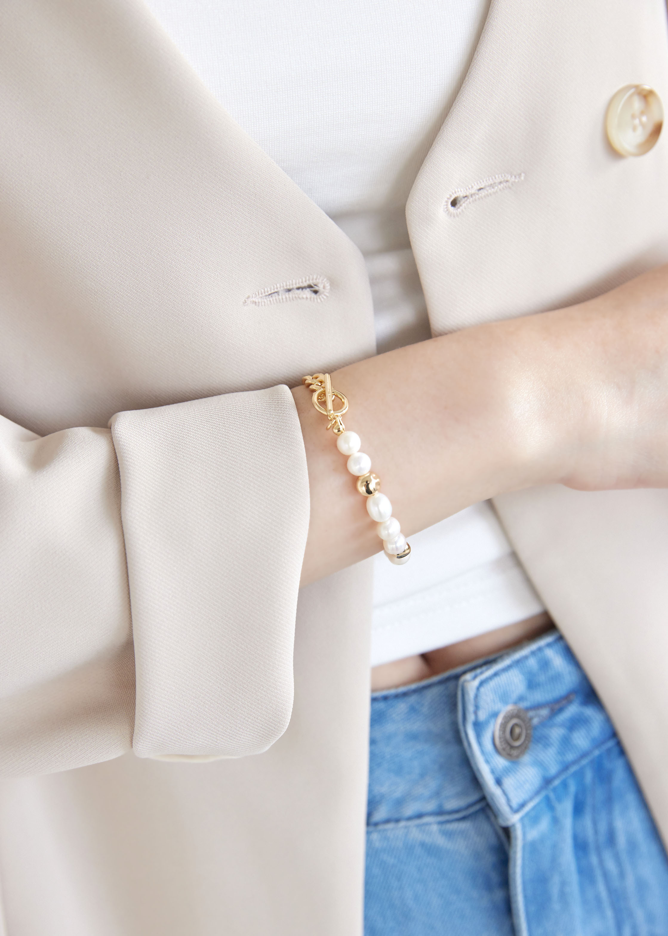 Raven 不對稱珍珠手鍊