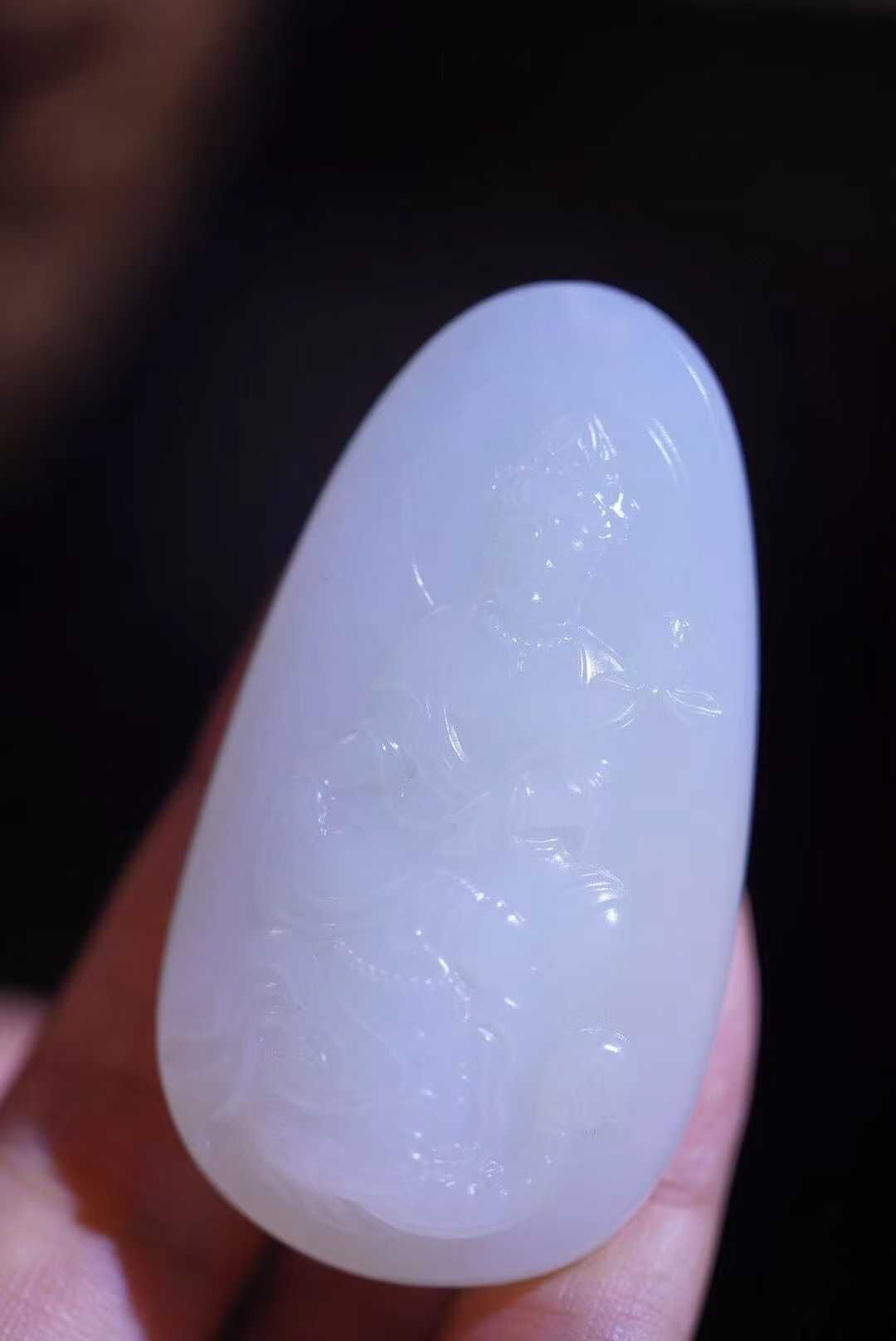 115754 和田玉籽料羊脂普賢菩薩