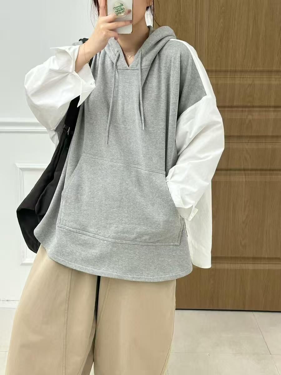 AA92 衛衣拼恤休閒上衣