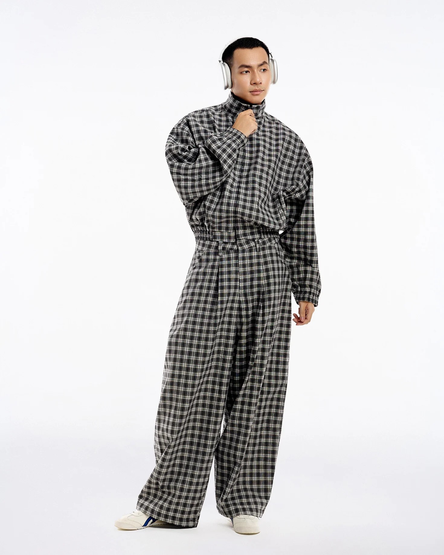 PUSH PUSH Gingham Wide Pants 滿版 格紋 休閒 彎刀褲