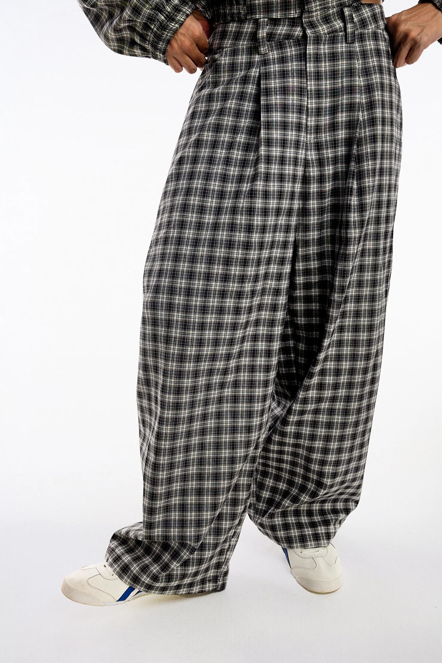 PUSH PUSH Gingham Wide Pants 滿版 格紋 休閒 彎刀褲