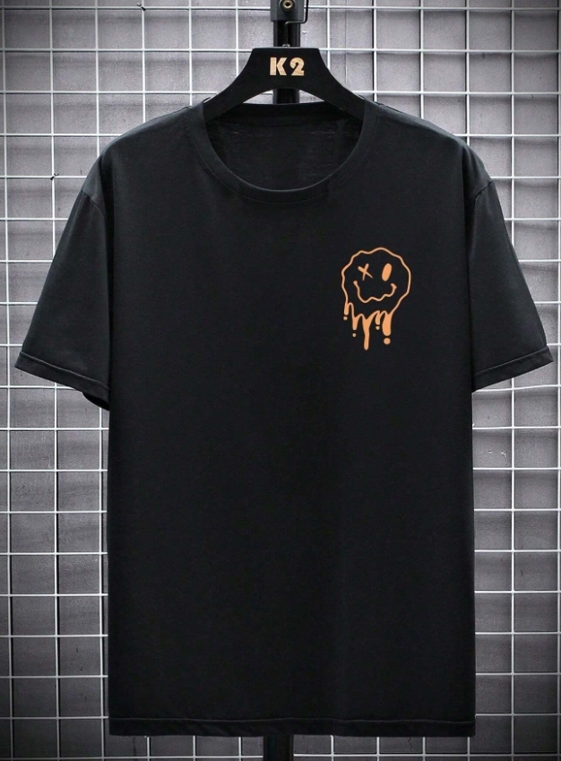 KADMAX大尺碼-大碼男圓領融化笑臉印花短袖TEE〈KSMS2629〉