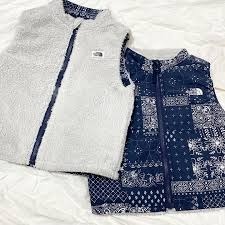 預購┃日本店鋪限定 嬰兒款 TNF Baby Novelty Reversible Cozy Vest 雙面穿 毛毛 變形蟲 背心