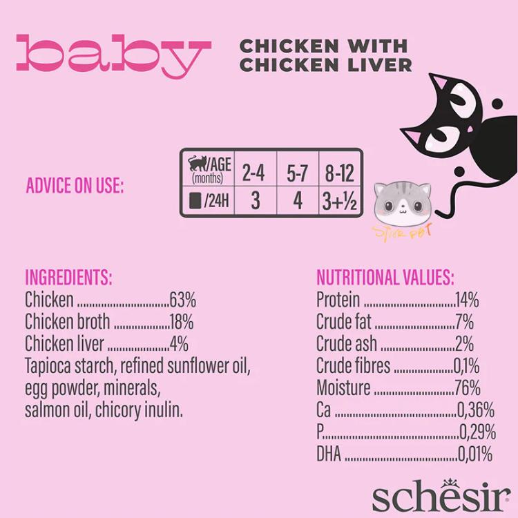 Schesir Baby Chicken with Egg Cat Wet Food 70g