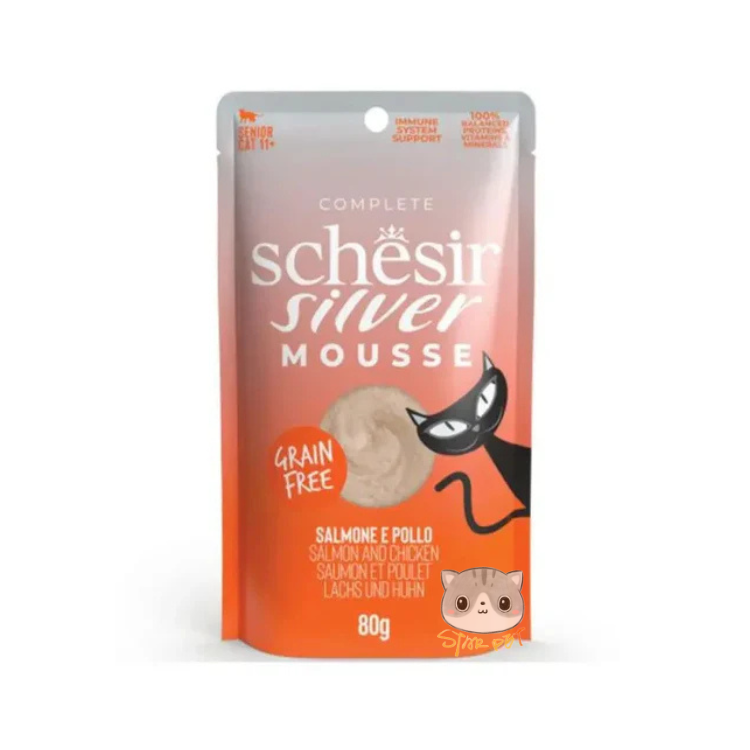Schesir Silver Salmon &  Chicken Mousse Cat Pouch 80g