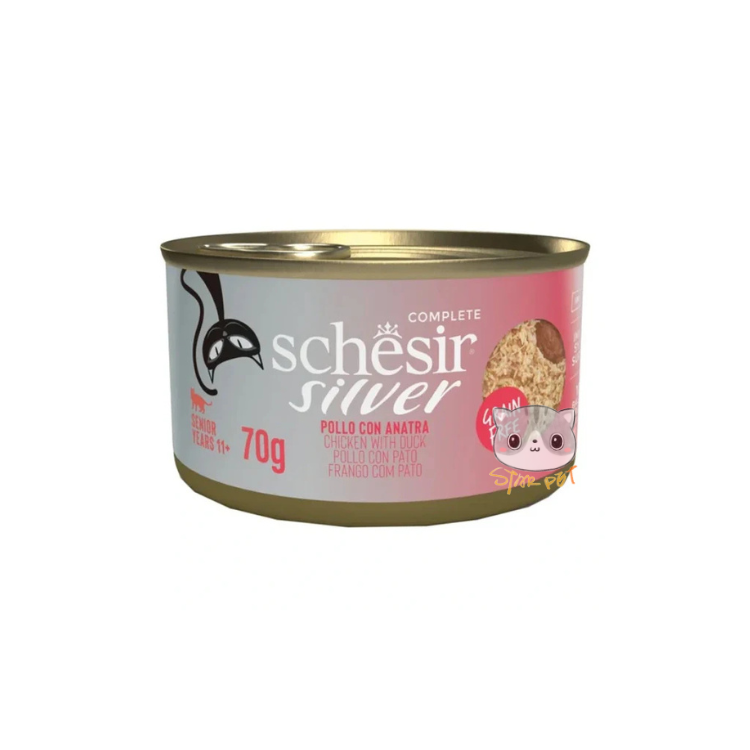 Schesir Silver Chicken & Duck Cat Wet Food 70g