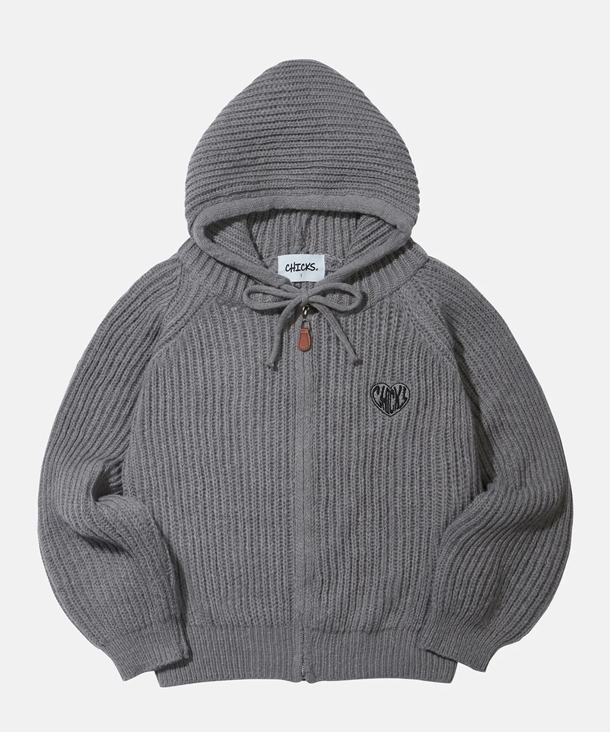 CHICKS HOFE KNIT HOODIE ZIP-UP TEE