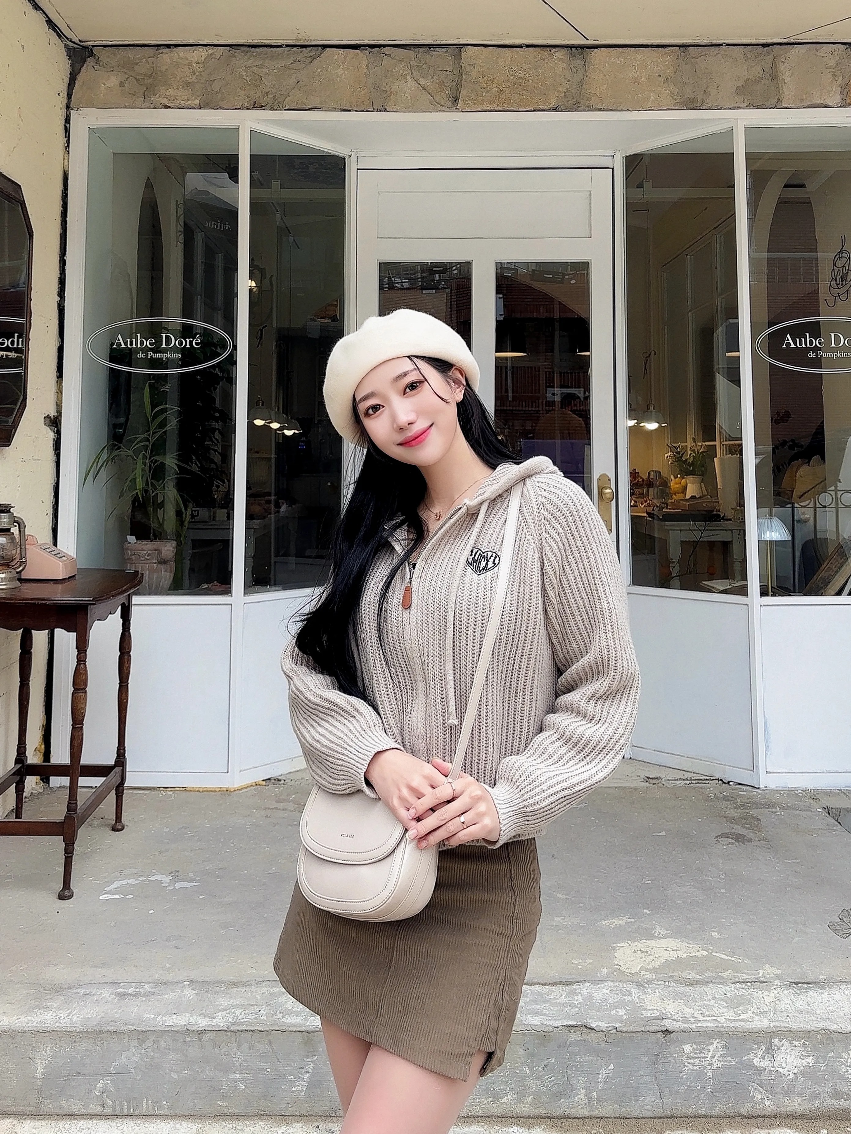 CHICKS HOFE KNIT HOODIE ZIP-UP TEE