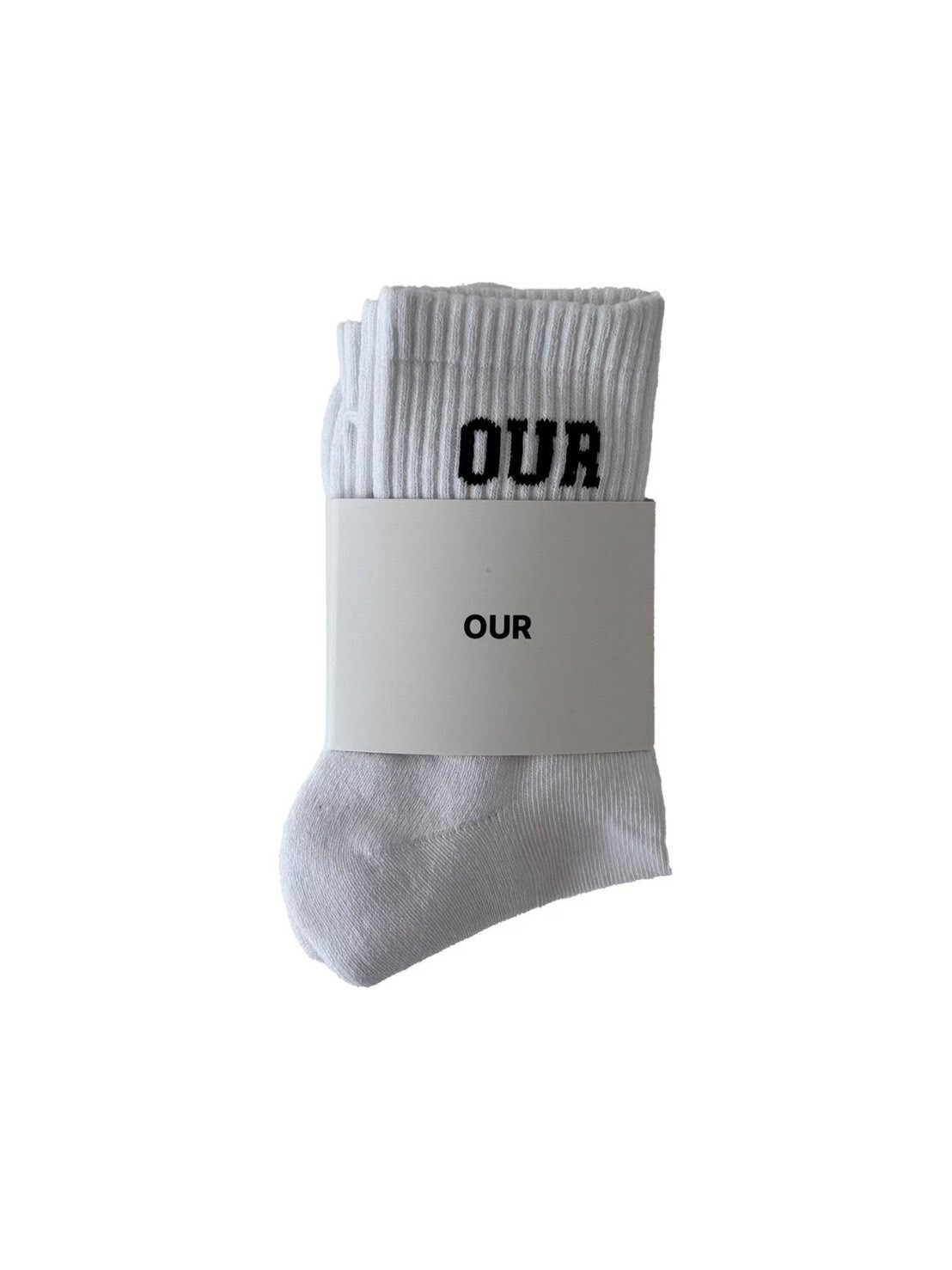 OUR字母百搭白襪