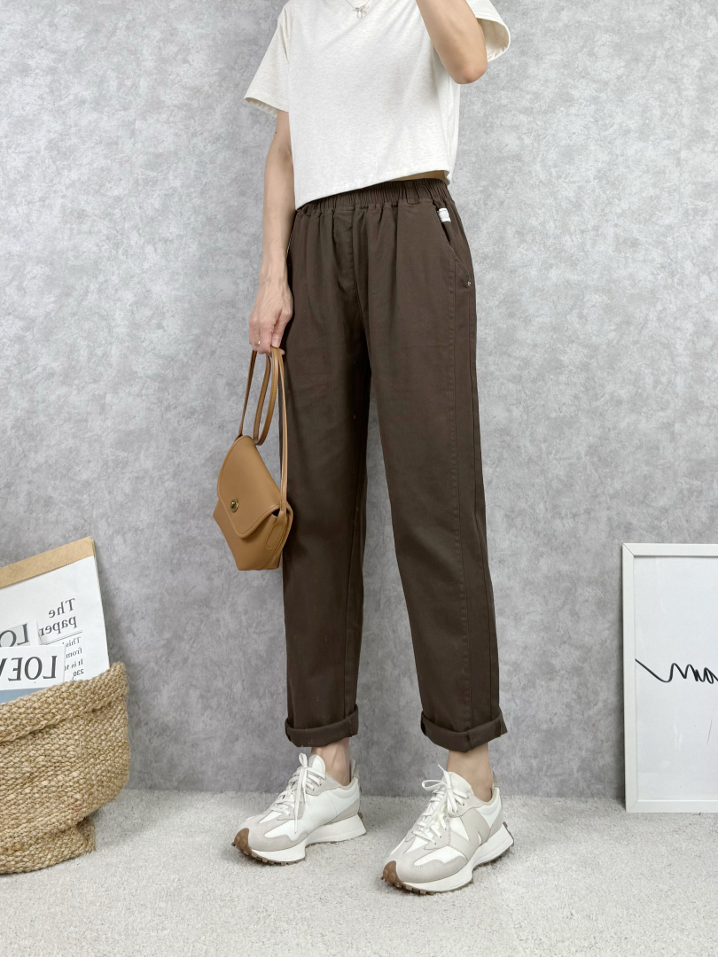 溫柔的質感★輕量彈性磨毛斜紋休閒褲