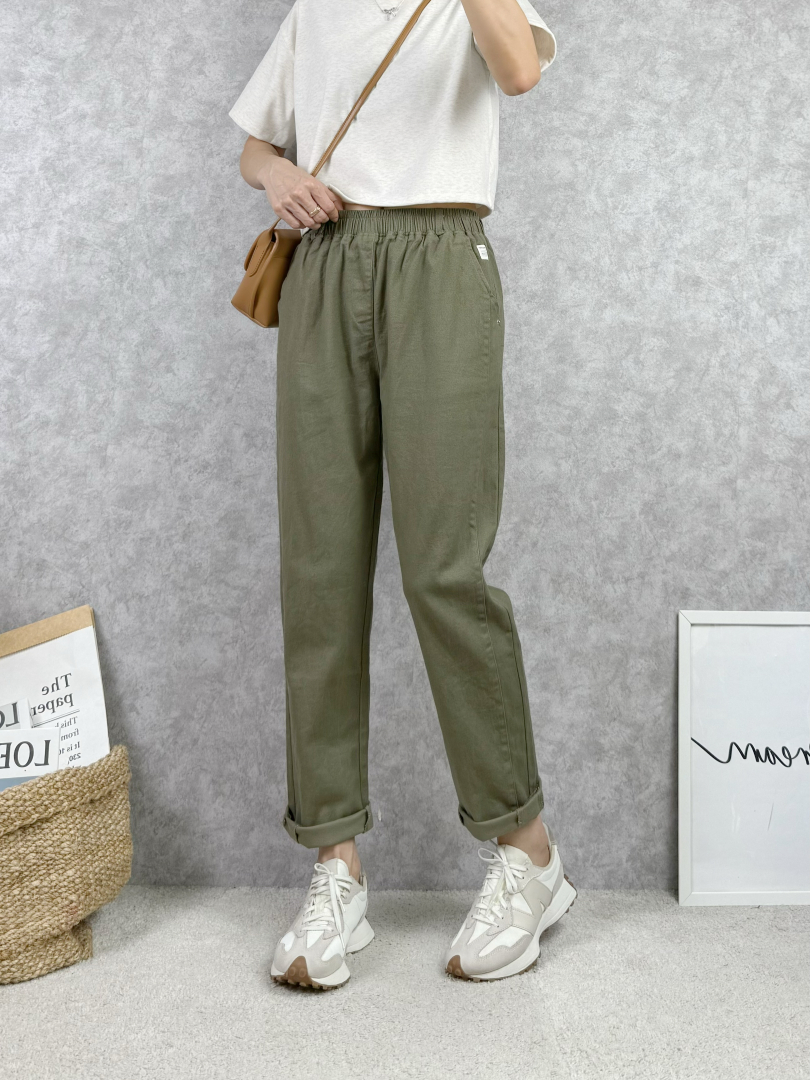 溫柔的質感★輕量彈性磨毛斜紋休閒褲