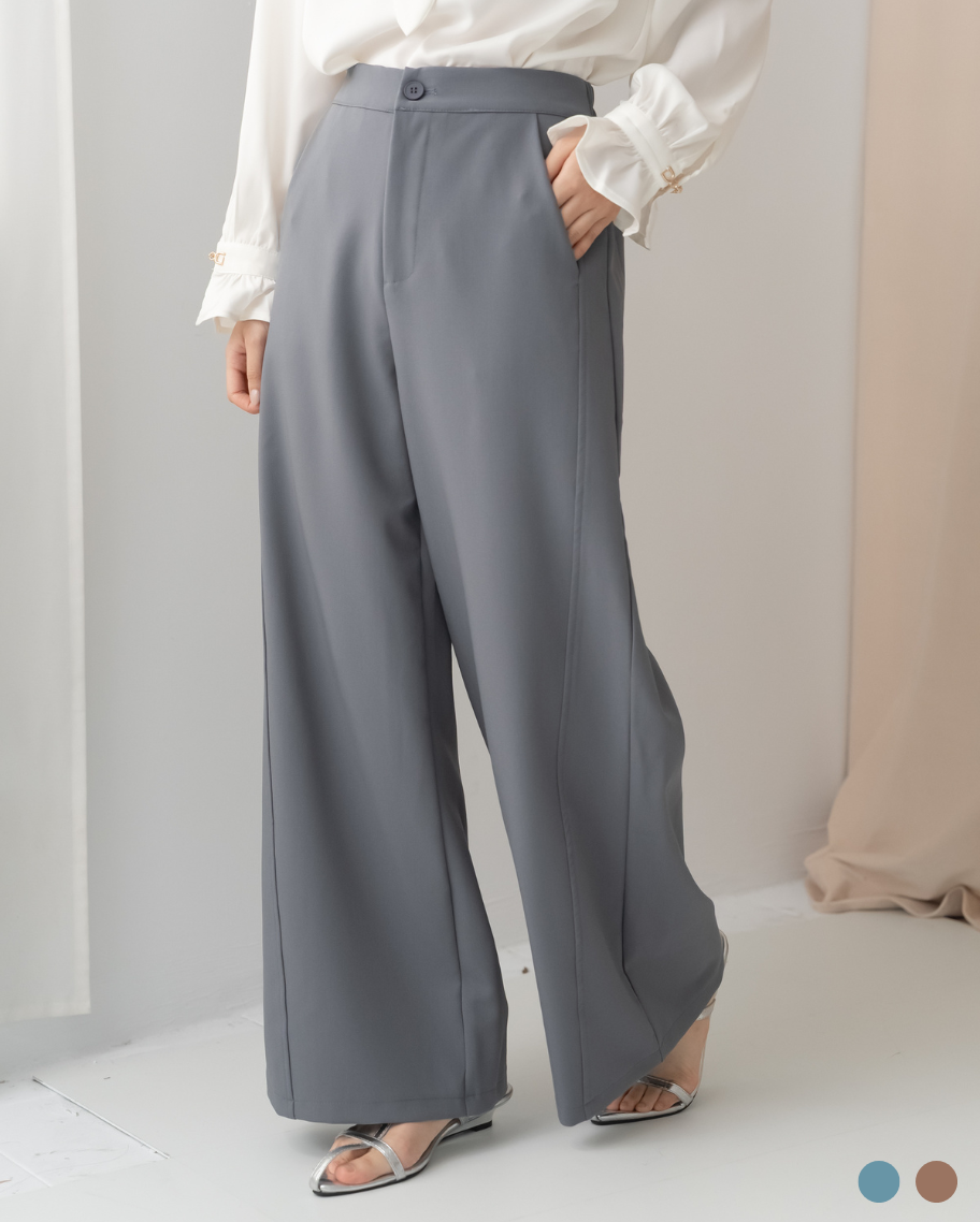 極簡霧感直筒長褲