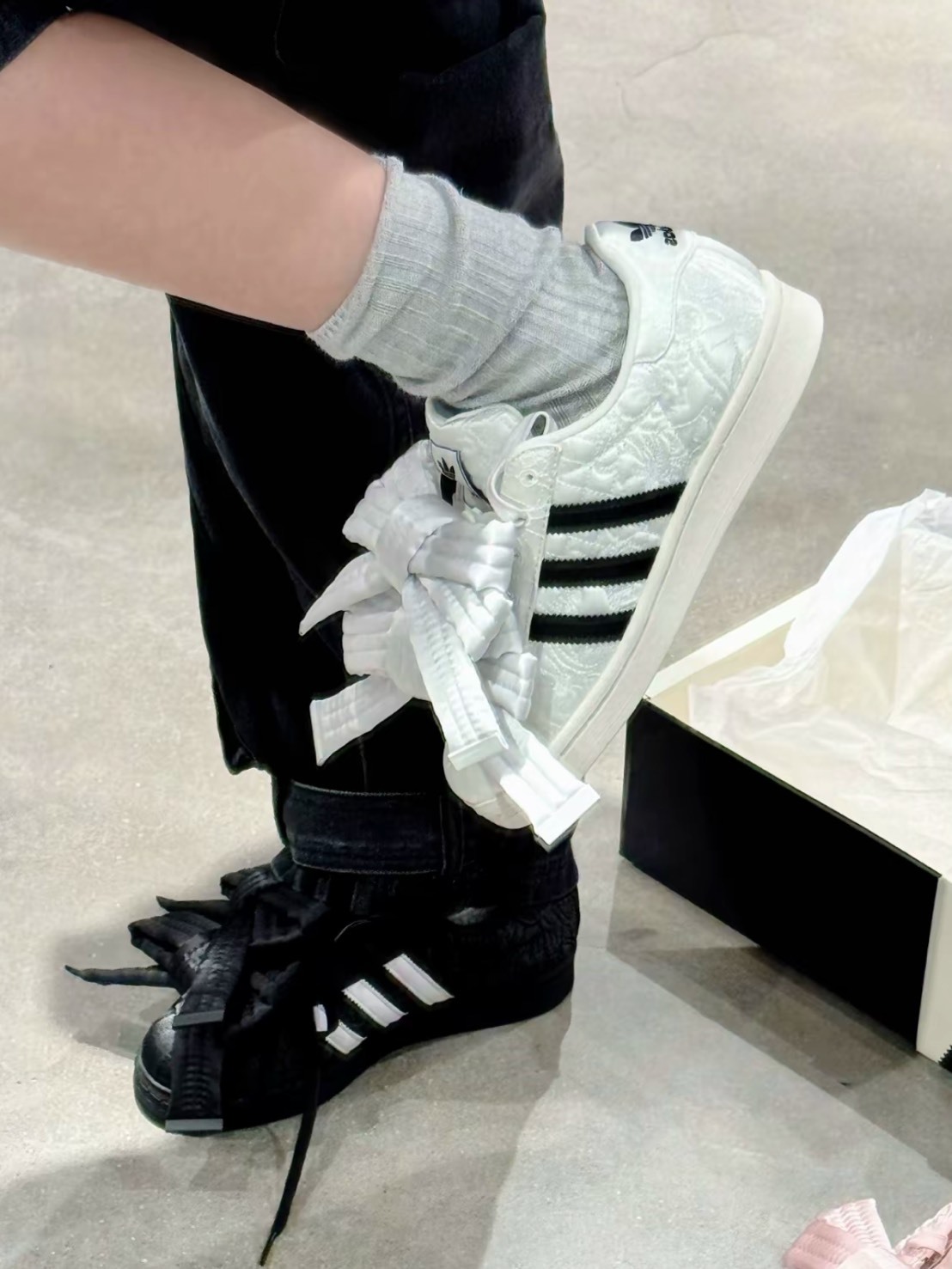 CAROLINE HU X ADIDAS SUPERSTAR 夢幻聯名 緞面 蝴蝶結 貝殼鞋