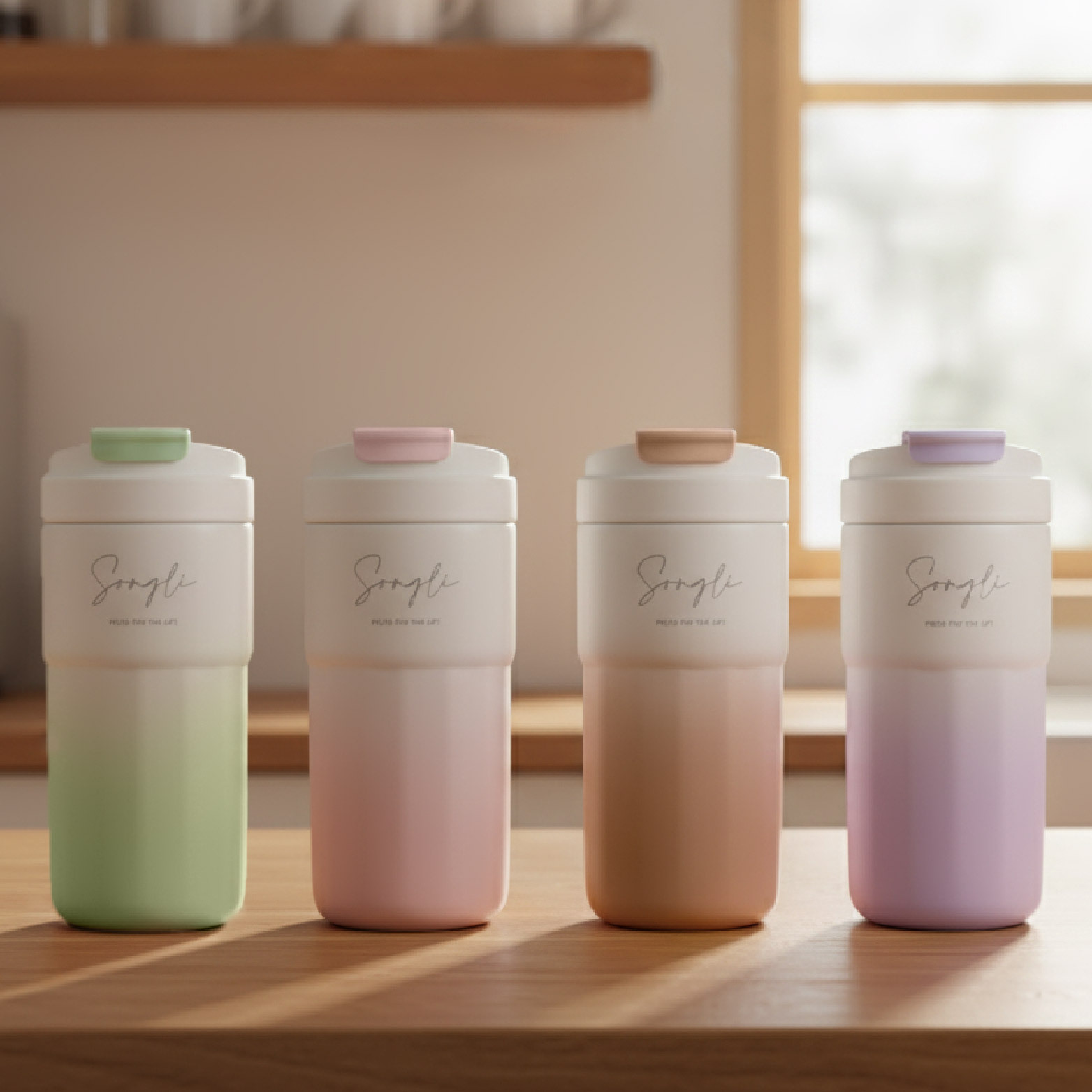 時尚漸層設計550ml隨行瓶|316鍍陶內膽|雙飲設計|免費客製化服務|SGS檢驗合格