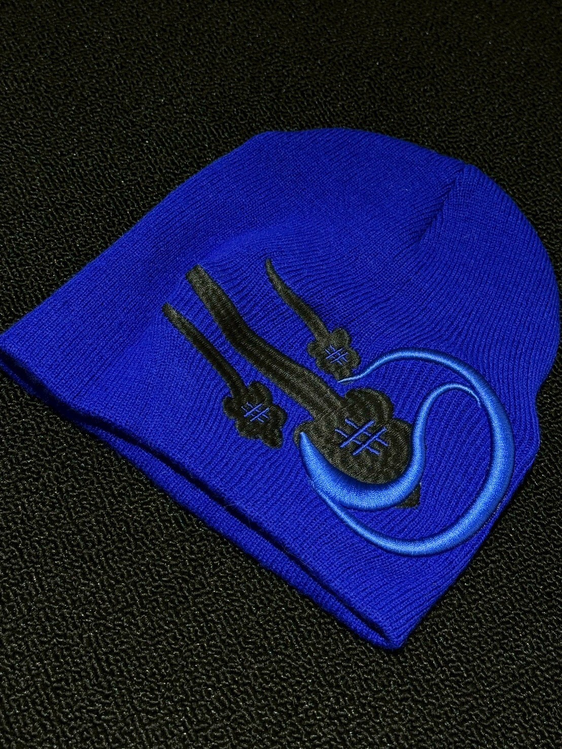 WATER THE PLANT 限量聯名款 刺繡小花藍黑毛帽 冷帽 WTP