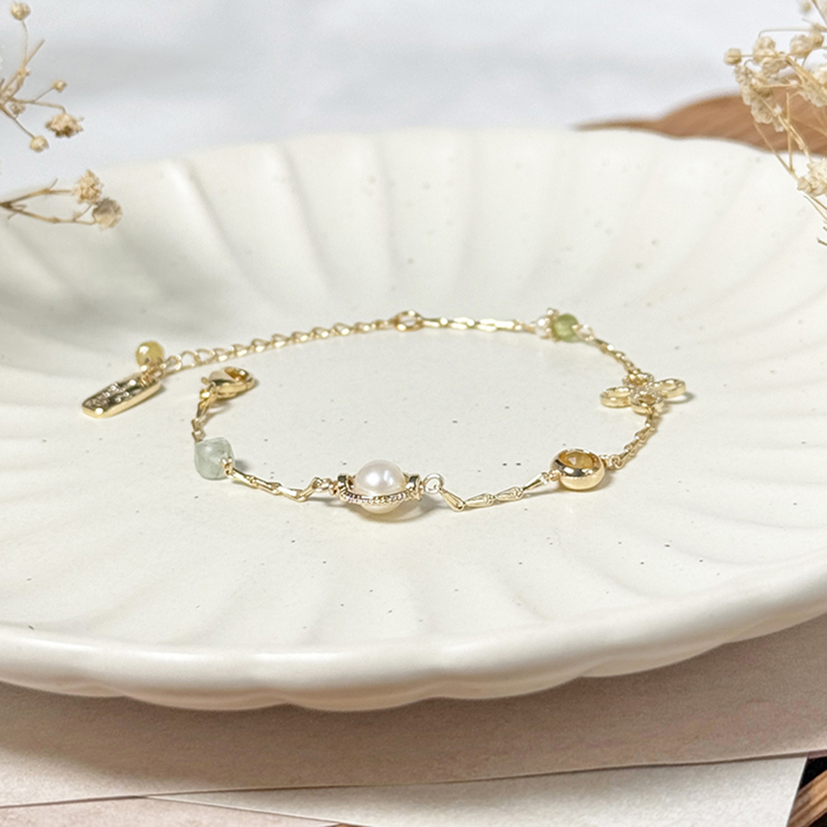 生日花 • 柒月捌 • 月見草 – 珍珠 – 手鍊