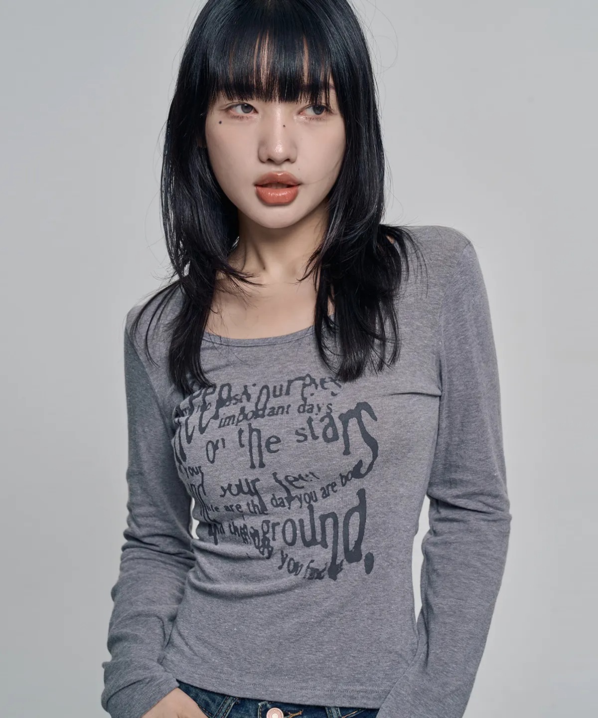 CHICKS KEEP YOUR EYES LONG SLEEVE TEE