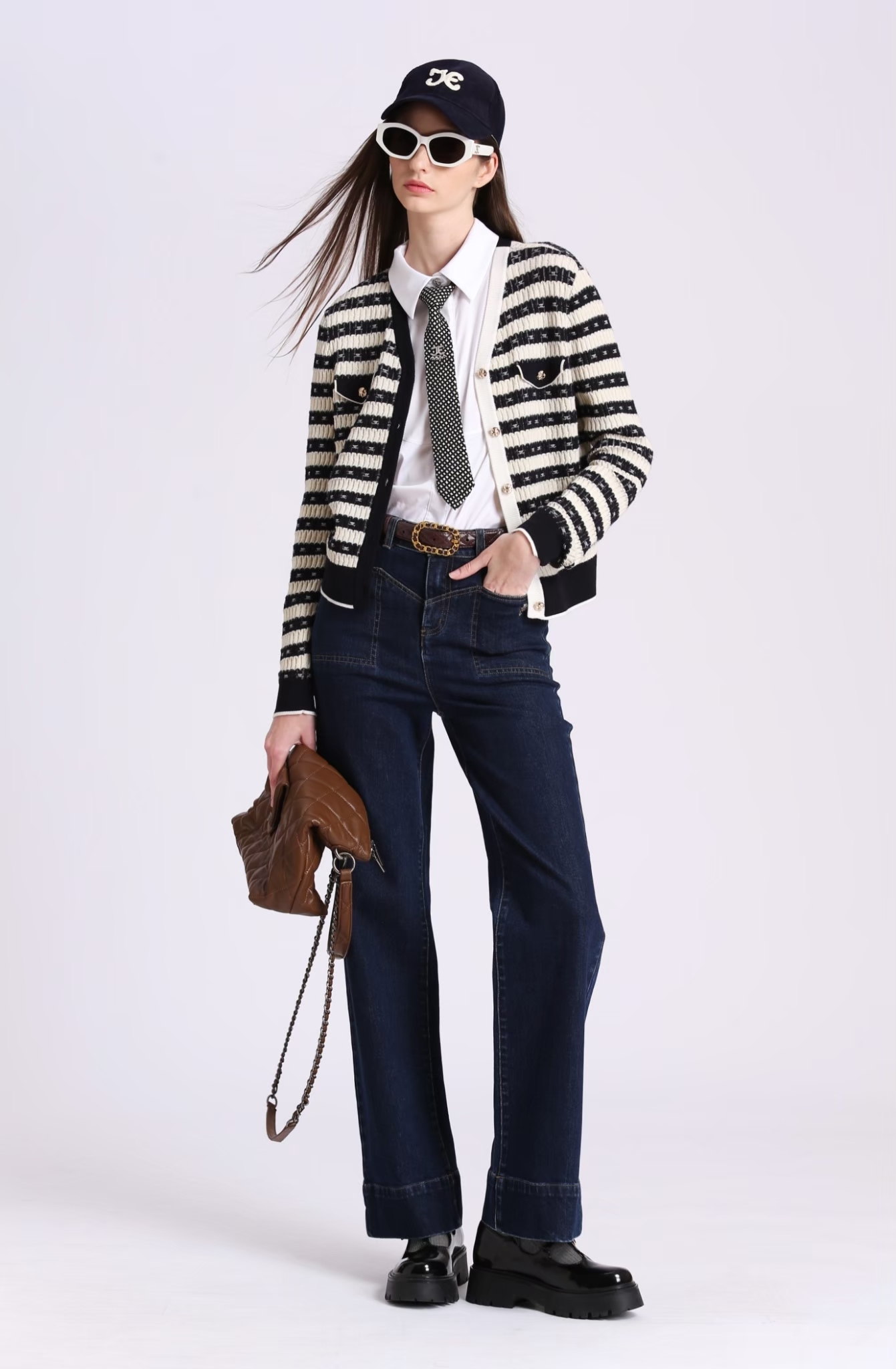 BD15212D1 純羊毛提花條紋毛衣