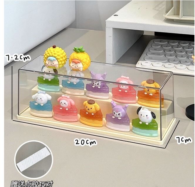 双层积木收纳盒  展示盒20x 6.5 x 7.5 cm 白色