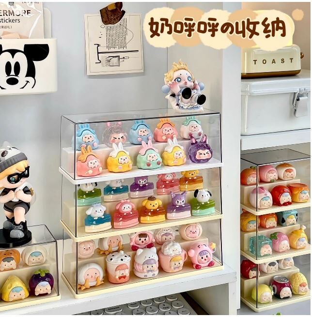 双层积木收纳盒  展示盒20x 6.5 x 7.5 cm 白色