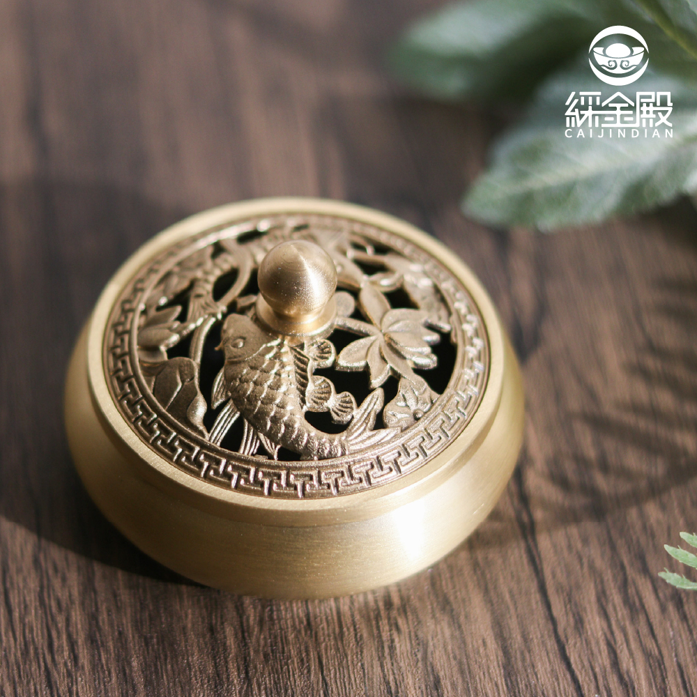 純銅香爐連年有餘｜香道｜空間淨化｜品香｜居家風水｜黃銅｜過爐加持【綵金殿】