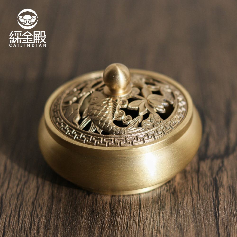 純銅香爐連年有餘｜香道｜空間淨化｜品香｜居家風水｜黃銅｜過爐加持【綵金殿】