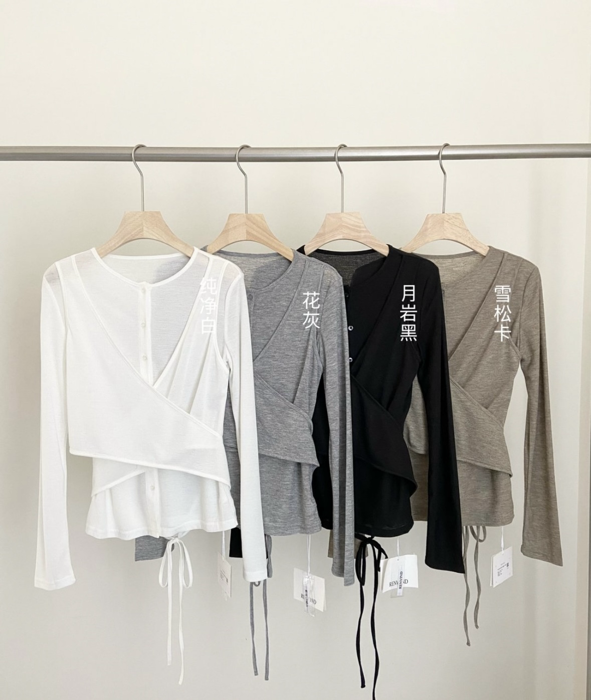 W00030假兩件層次上衣