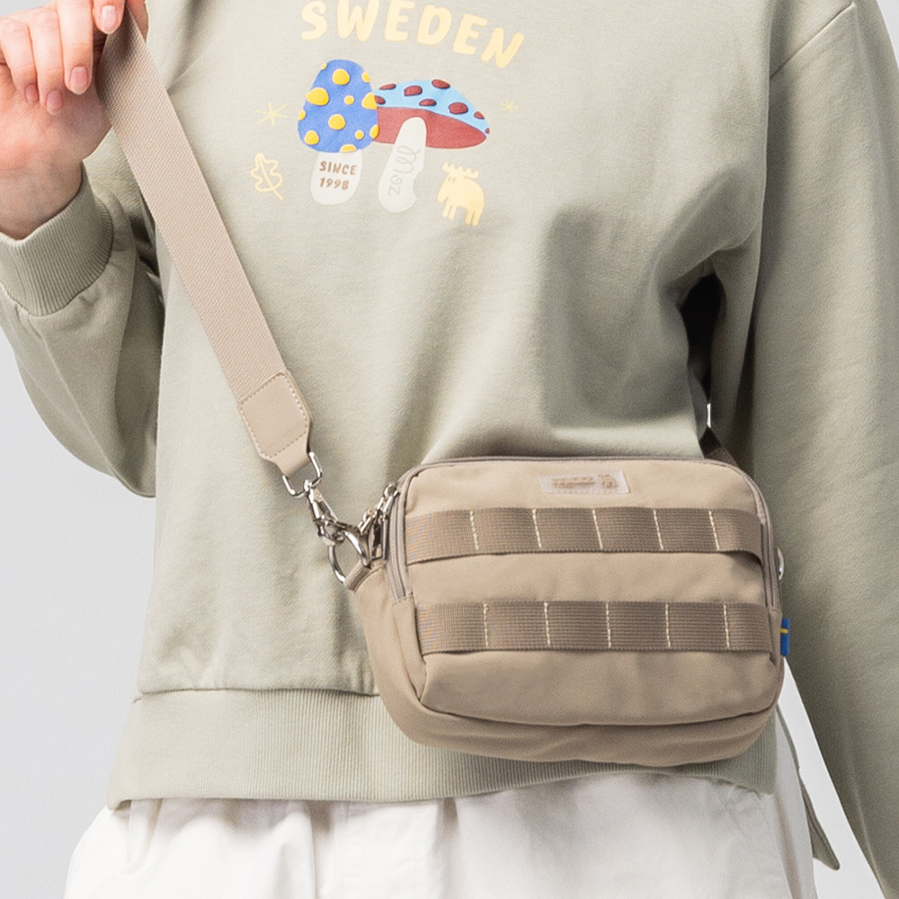 瑞典雲朵包系列｜防潑水 城市探險 斜背包(卡其綠)S