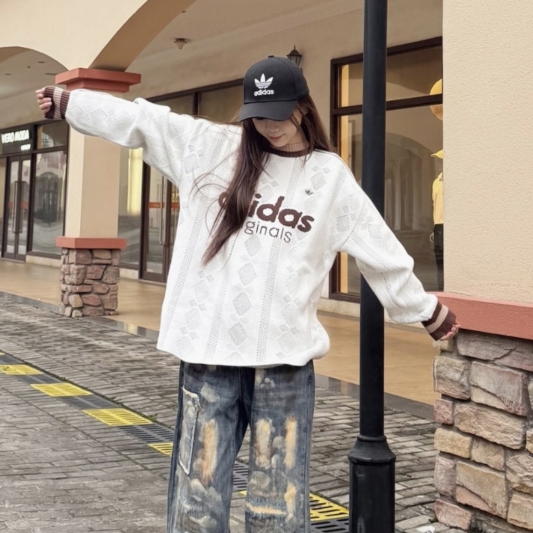 ADIDAS ORIGINALS 白摩卡 奶油大地色 針織毛衣 長袖 秋冬服飾 男女同款 KS5956