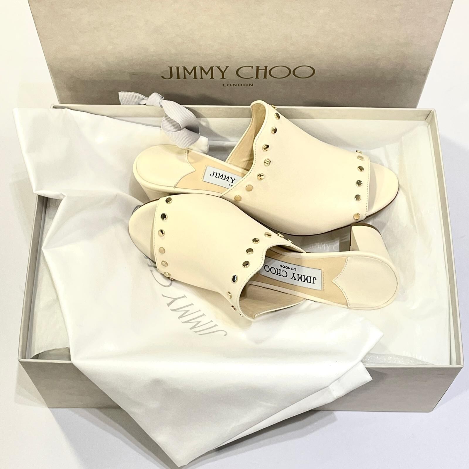 只有34碼~全球最抵!!! 全新 JIMMY CHOO高跟涼鞋 Myla 35 白色小羊皮 #BRAND NEW #香榭站正品