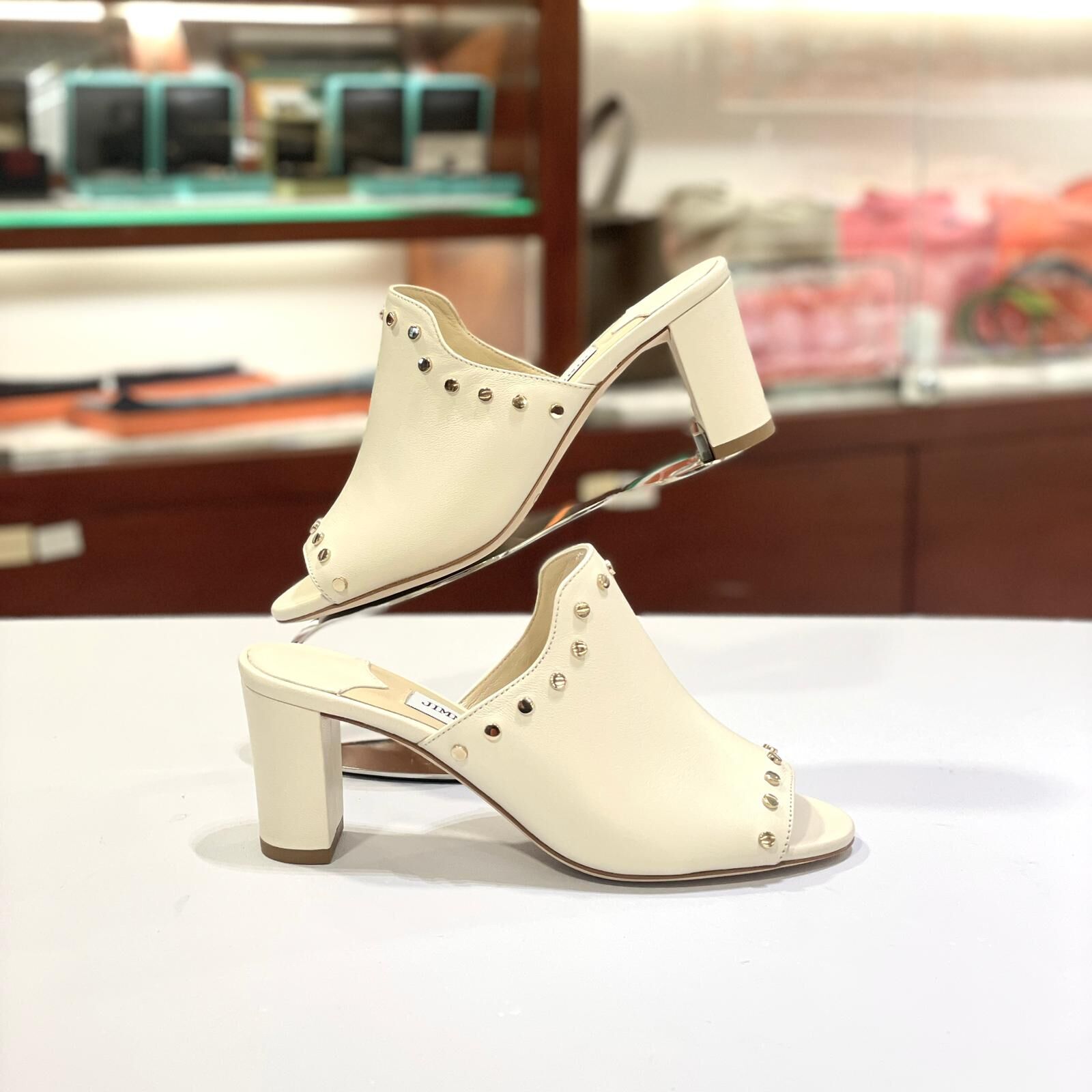 只有34碼~全球最抵!!! 全新 JIMMY CHOO高跟涼鞋 Myla 35 白色小羊皮 #BRAND NEW #香榭站正品