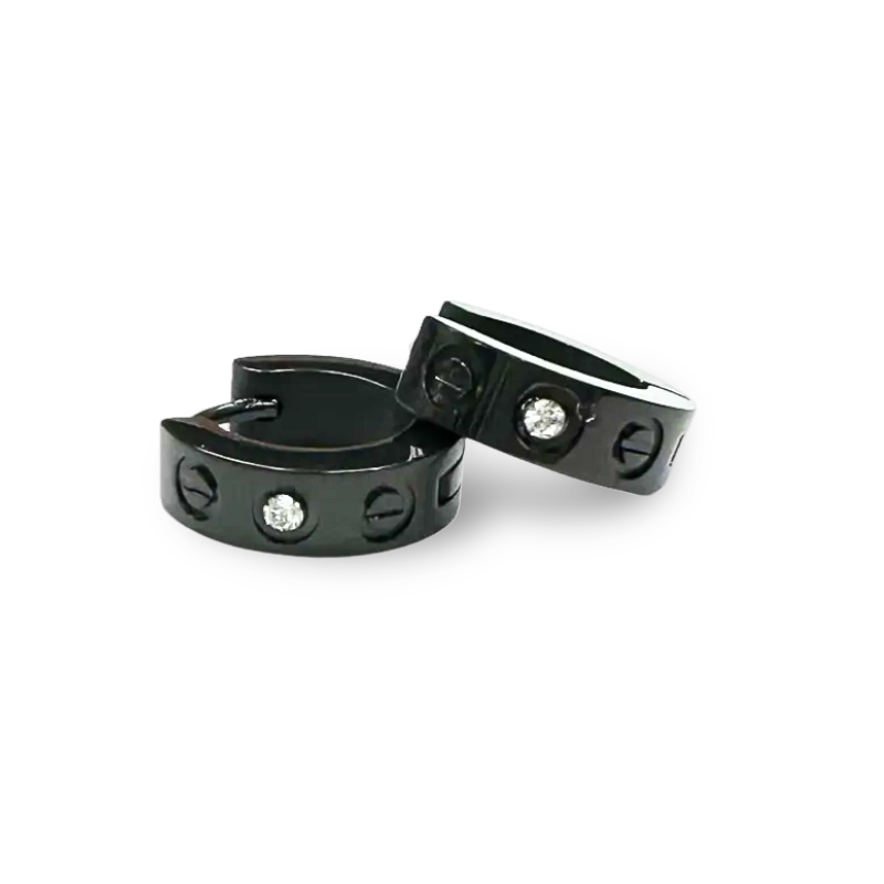 鋼易扣-雙一字螺絲紋中白鋯 2色(單支價)