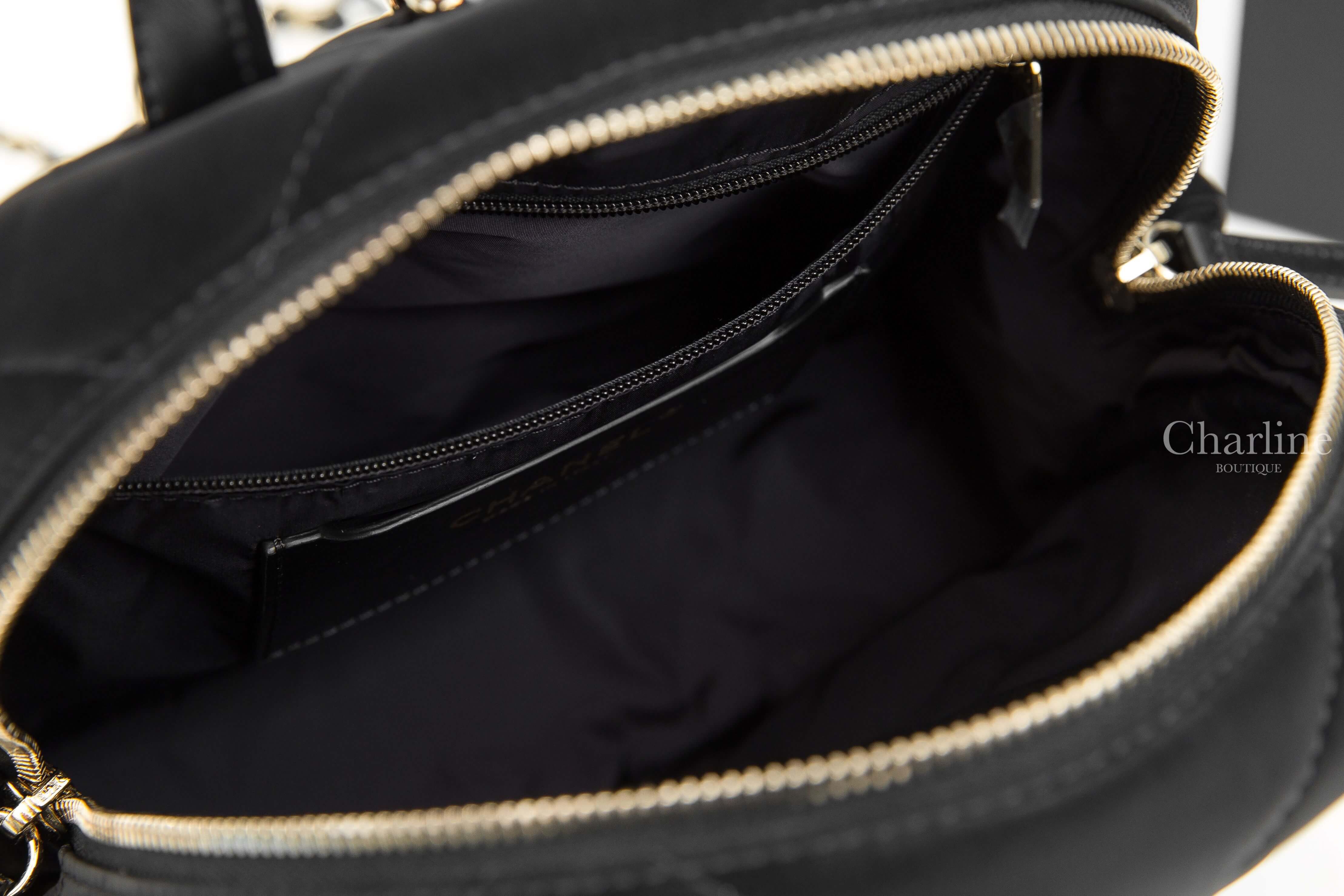 Chanel Backpack 黑色金CC絲絨大菱格紋手提後背包-Charline Boutique 精品代購