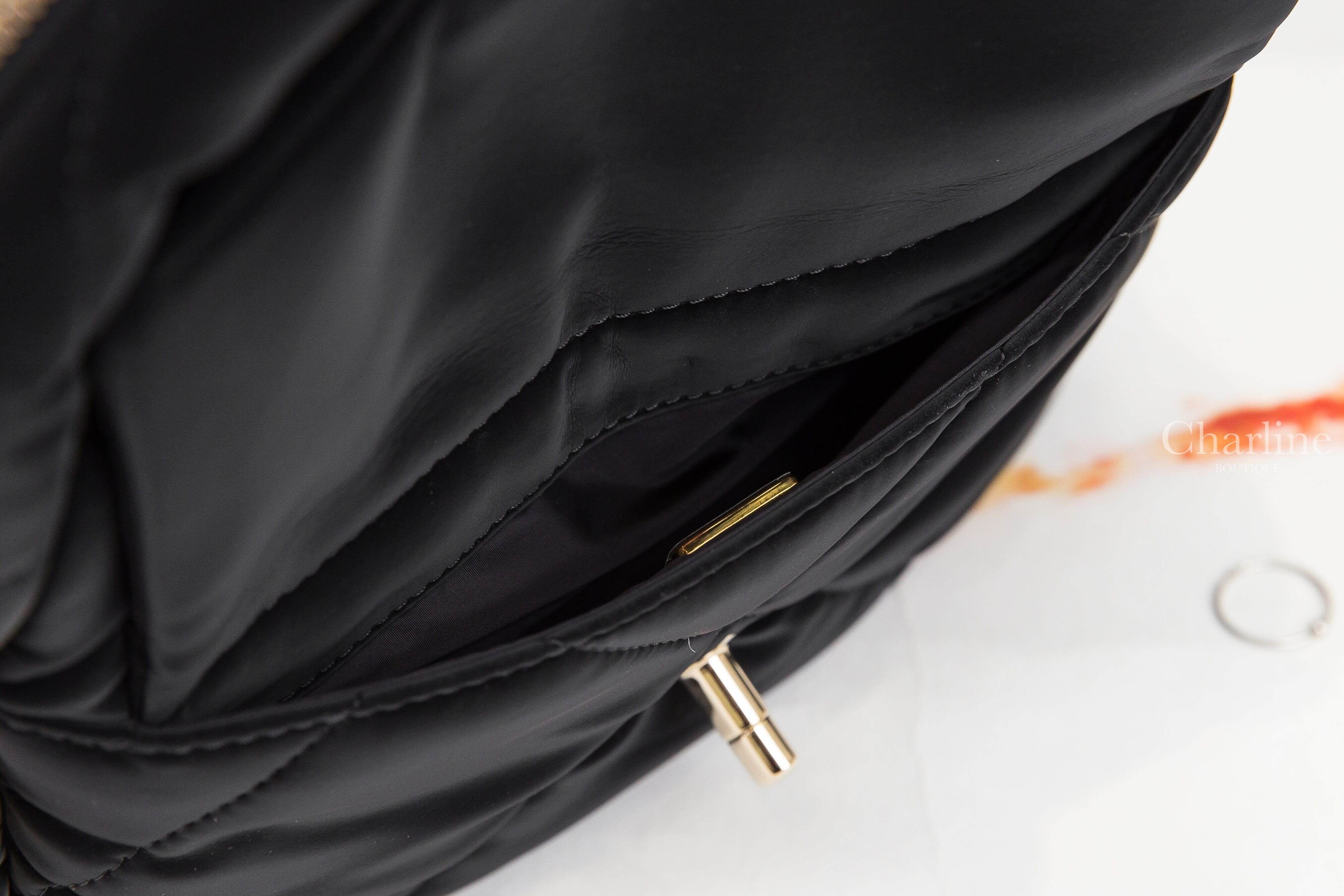 Chanel Backpack 黑色金CC絲絨大菱格紋手提後背包-Charline Boutique 精品代購