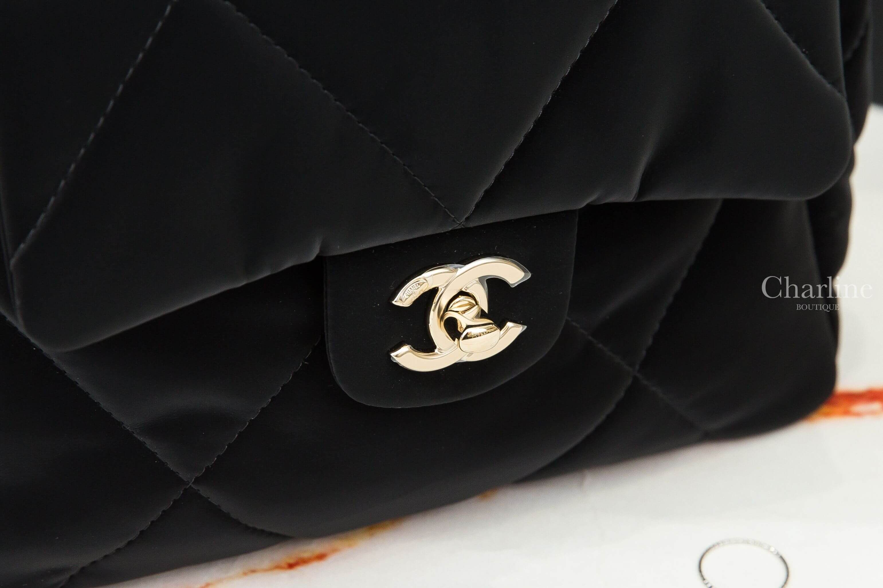 Chanel Backpack 黑色金CC絲絨大菱格紋手提後背包