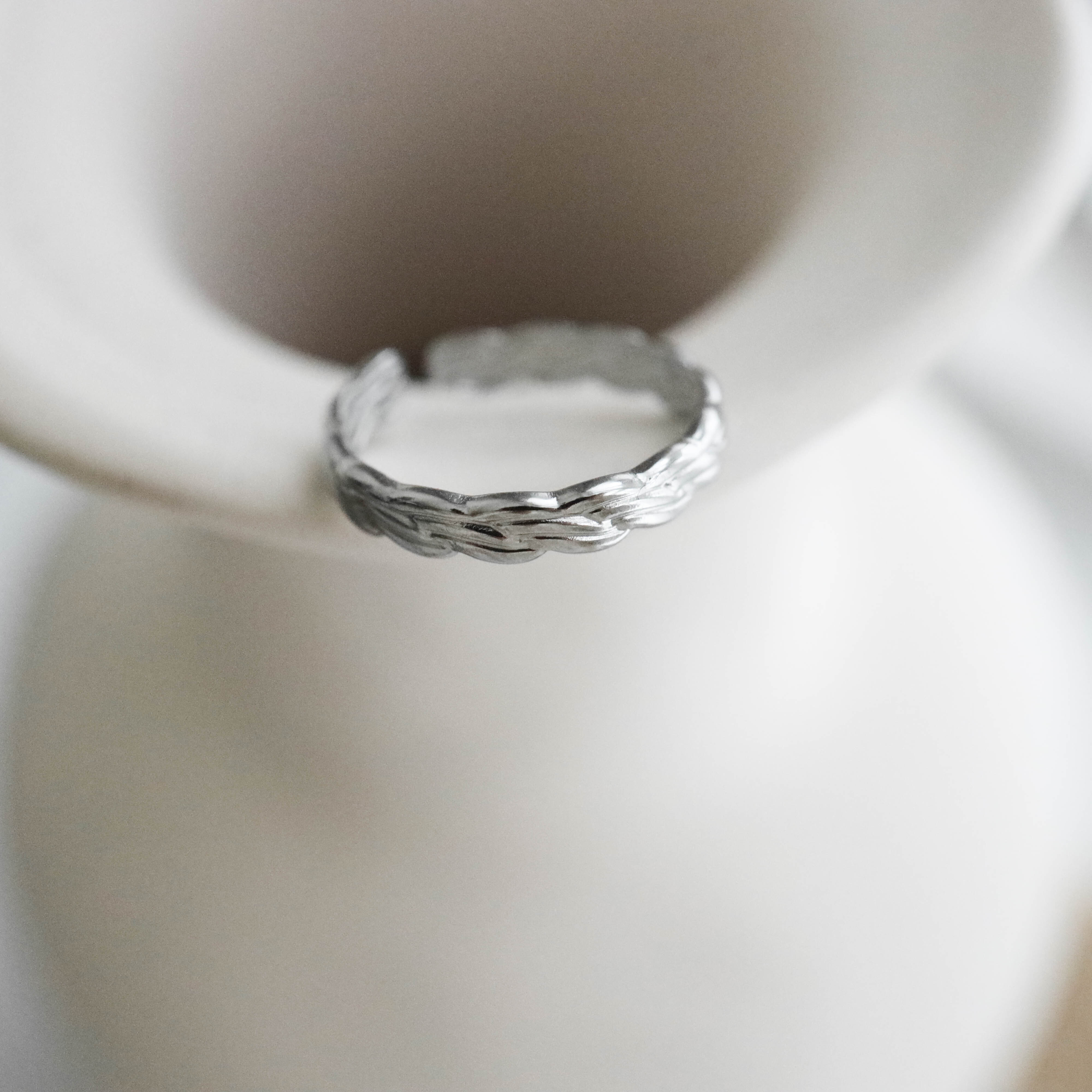 不怕水波紋感鋼戒