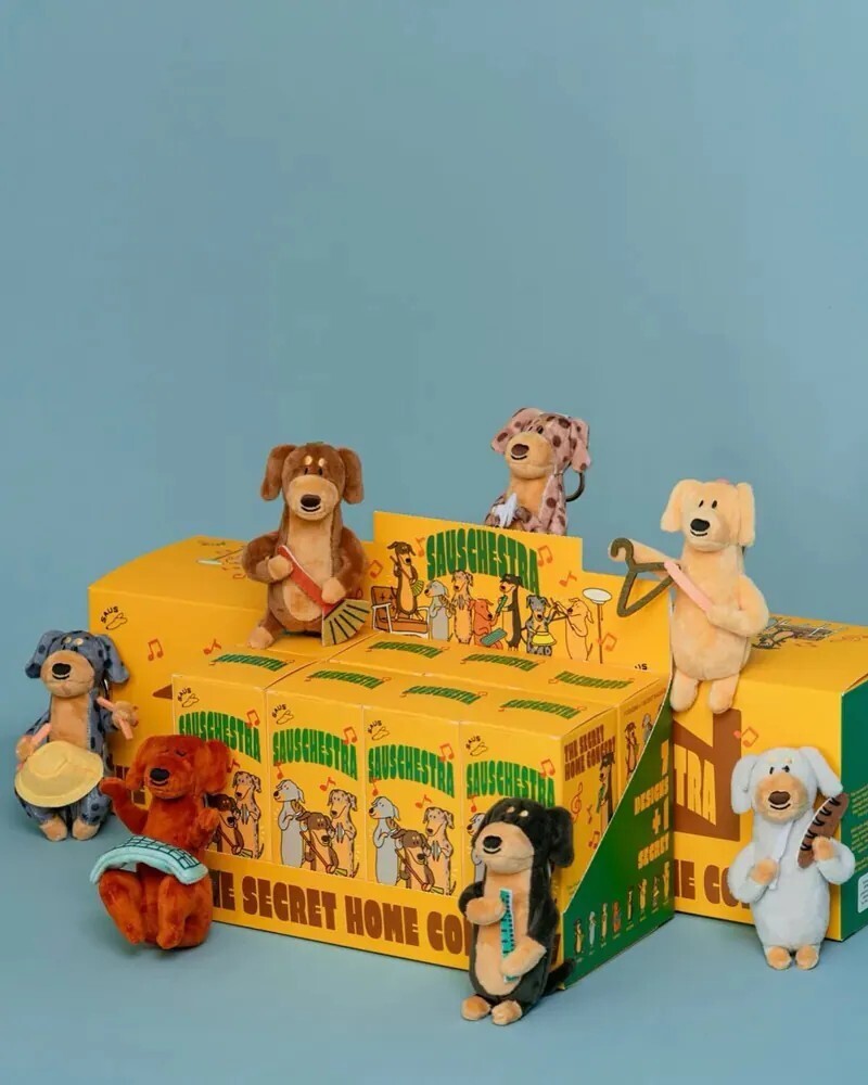 【預購】泰國爆紅 曼谷咖啡廳 BENKOFF CAFE Sauschestra 臘腸狗狗 吊飾娃娃 盲盒